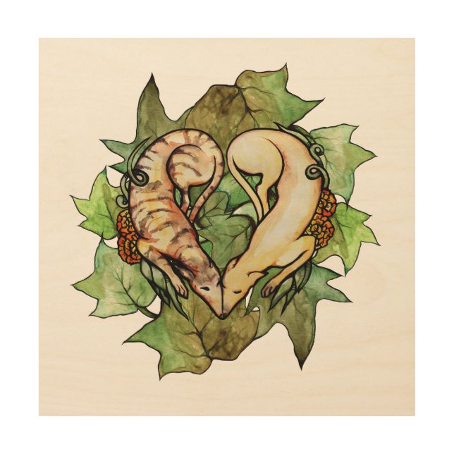 Greyhounds Heart Fawn Brindle Greyhound            Wood Wall Art (Front)