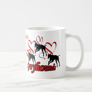 Greyhounds Hearts Dog Lover Personalized Coffee Mug