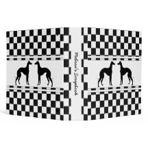 Greyhounds in Black and White Check Personalized