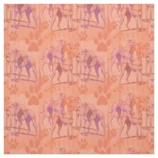 Greyhounds in the fog fabric