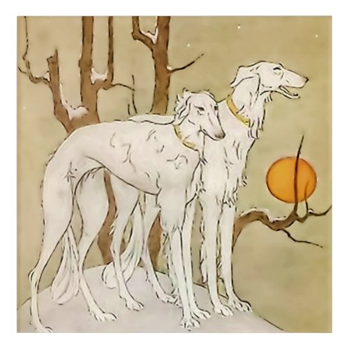 âœGreyhounds in Winterâ by Marjorie Miller Acrylic Print