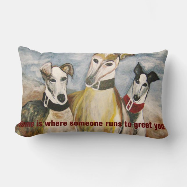 Greyhounds Lumbar Pillow (Front)