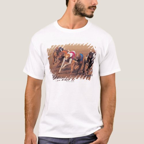 Greyhounds racing on track T_Shirt