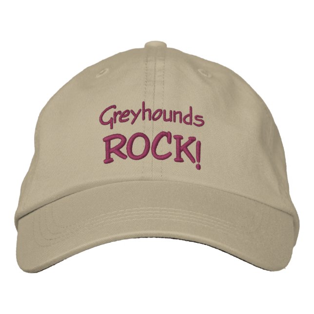 Greyhounds Rock Cute Embroidered Baseball Cap (Front)