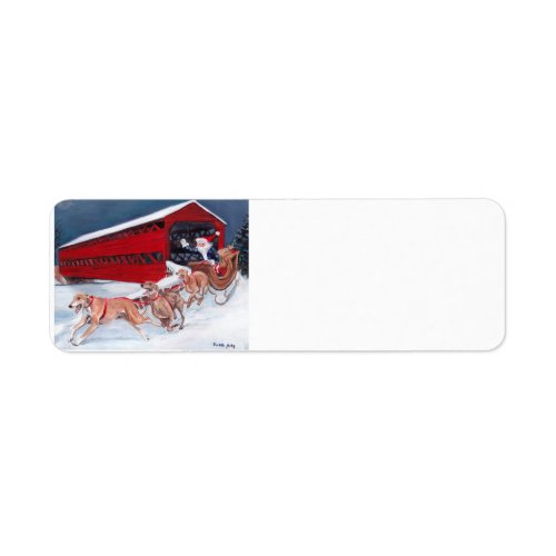 Greyhounds Santa Sleigh Dog Art Address Labels
