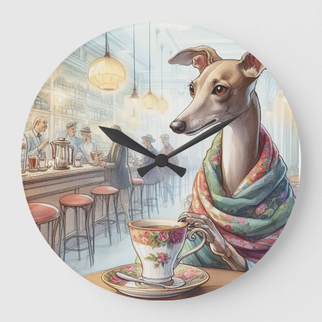 Greyhound's Tea Time Wall Clock (Front)