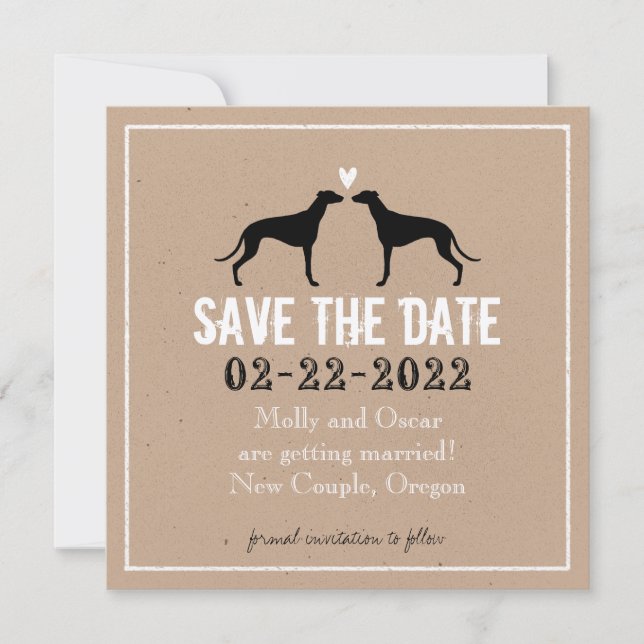 Greyhounds Wedding Save the Date (Front)