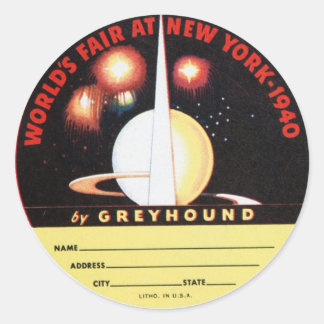 Greyhound's Worlds Fair Classic Round Sticker