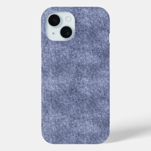 Greyish Blue Denim Pattern iPhone 15 Case