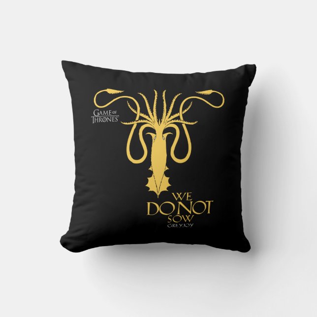 Greyjoy Sigil - We Do Not Sow Throw Pillow (Front)