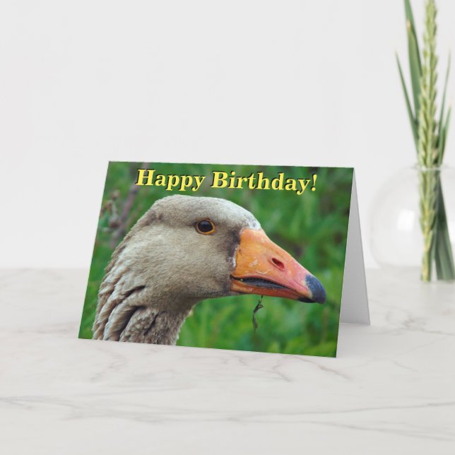 Greylag goose customizable greetings card (Front)