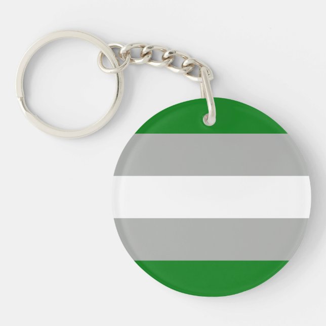 Greyromantic Pride Flag Keychain (Front)