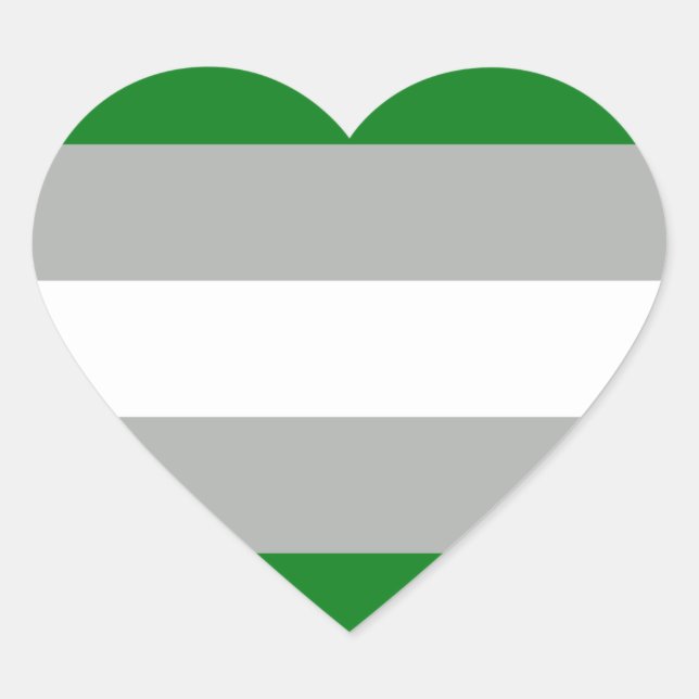 Greyromantic Pride Heart Sticker (Front)