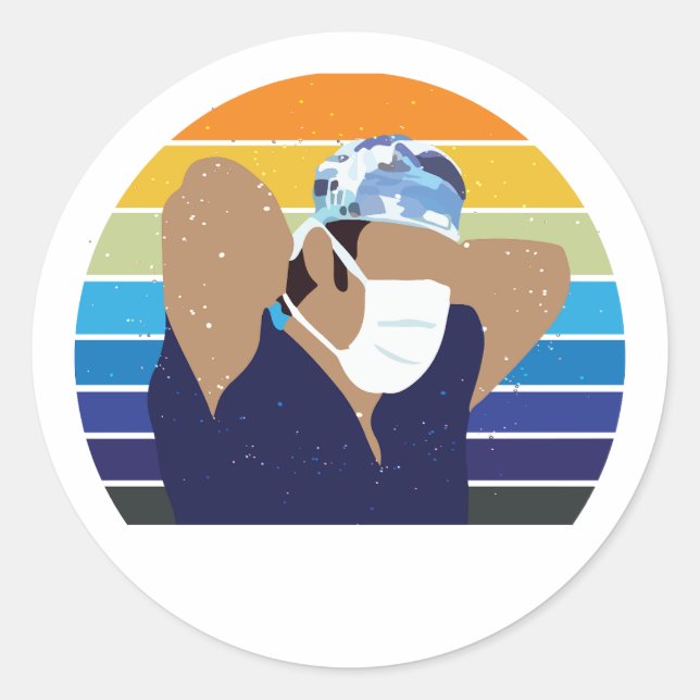 greys scrub cap classic round sticker (Front)