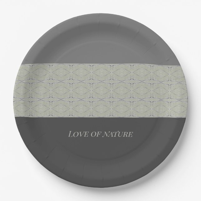 Greys With Soft Green Paper Plates (Front)