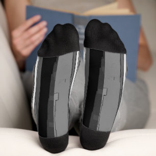Greyscale Abstract B&W Art Socks