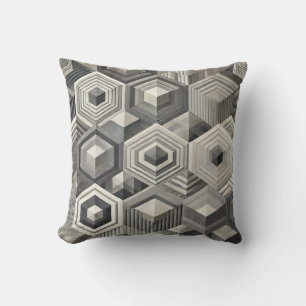Greyscale Geometrics (max) Throw Pillow