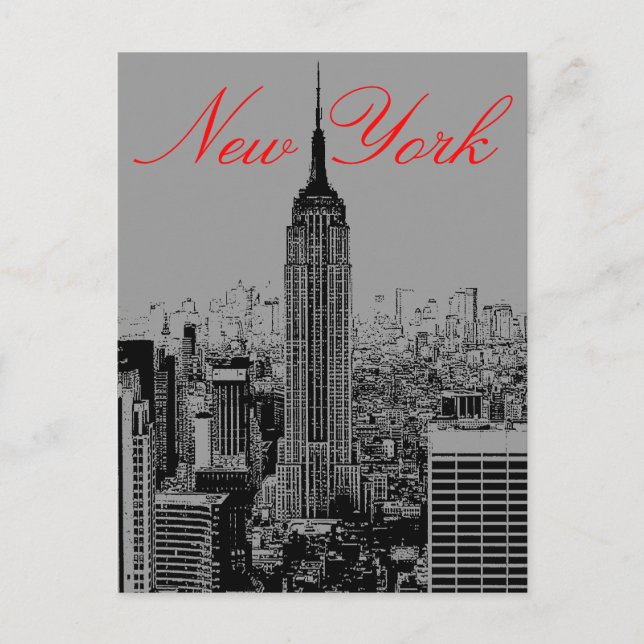 Greyscale New York City Post Card (Front)