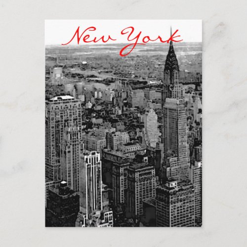 Greyscale New York City Postcard