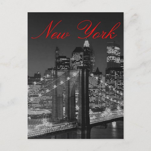 Greyscale New York Script Post Card