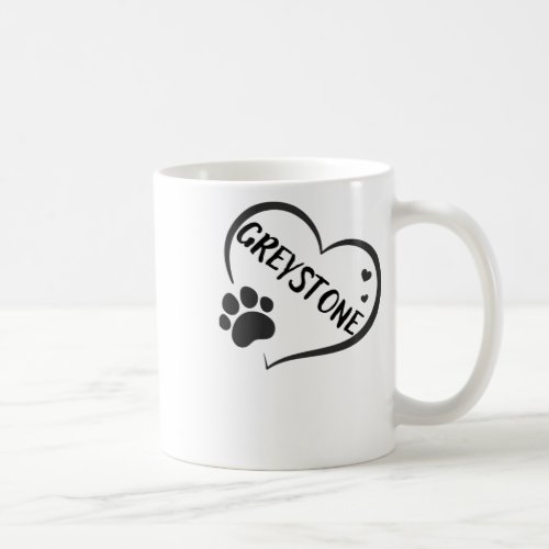 Greystone Name In A Heart With A Paw  Coffee Mug