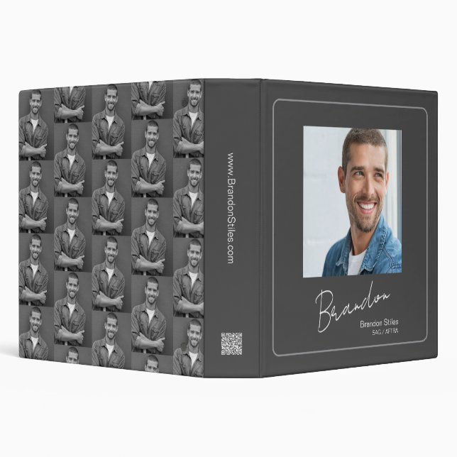 Greystone Signature QR Code Talent Portfolio 3 Ring Binder (Background)