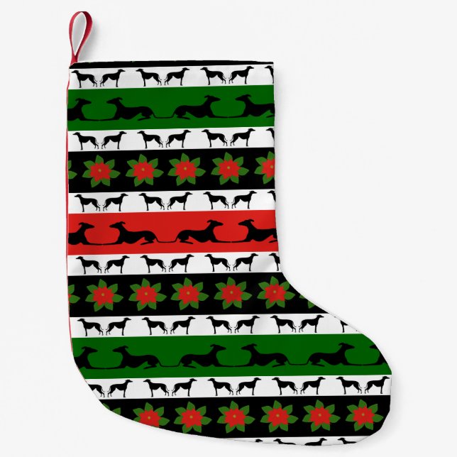 Greyt Greyhound Christmas Small Christmas Stocking (Front)