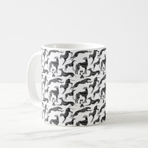 Greyt Greyhound Marble Silhouettes Coffee Mug