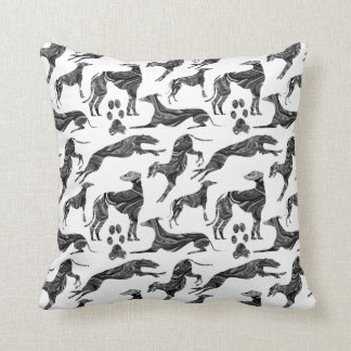 Greyt Greyhound Marble Silhouettes Throw Pillow