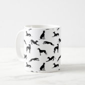 Greyt Greyhound Silhouettes - Black on White Coffee Mug (Front Left)