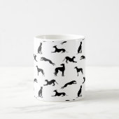 Greyt Greyhound Silhouettes - Black on White Coffee Mug (Center)