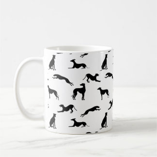 Greyt Greyhound Silhouettes - Black on White Coffee Mug