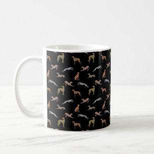 Greyt Greyhound silhouettes in Metallic Shades Coffee Mug