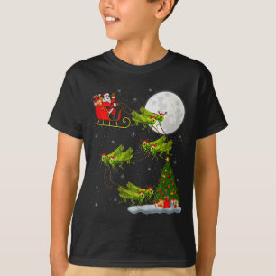 Grhopper Santa Sleigh Flying Funny Magical Christm T-Shirt