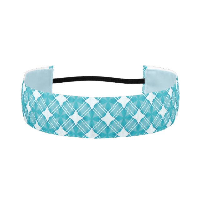 Grid and Stars Gingham Pattern Athletic Headband (Front)