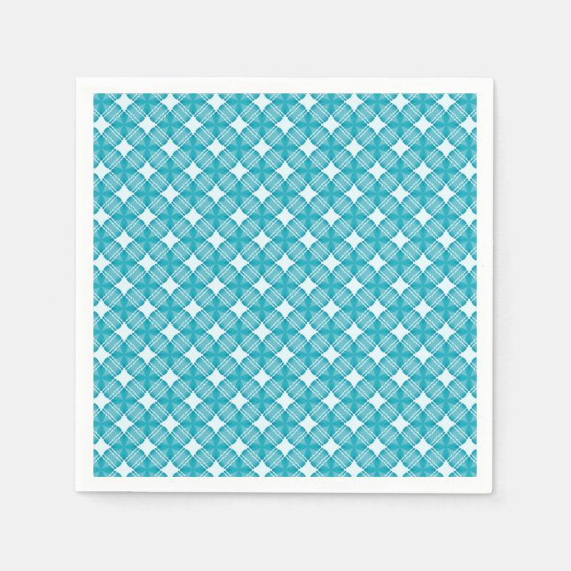 Grid and Stars Gingham Pattern Napkins (Front)