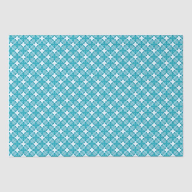 Grid and Stars Gingham Pattern Tissue Paper (Front)