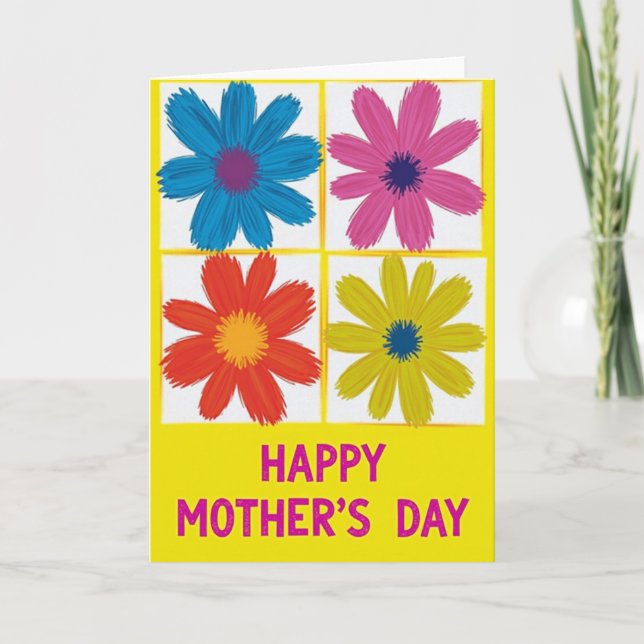 Grid Floral Mothers Day Card (Front)