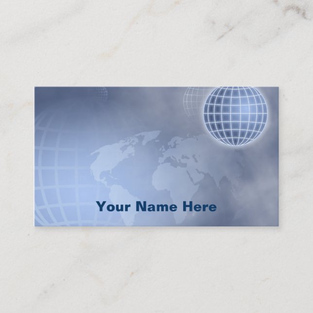 Grid Globe, Your Name Here Business Card (Front)
