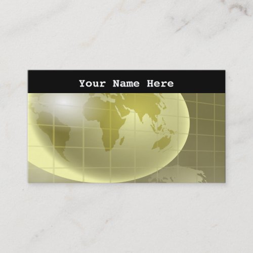 Grid Globe, Your Name Here Business Card Templates