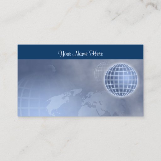 Customizable Grid Globe, Your Name Here Business Card Templates