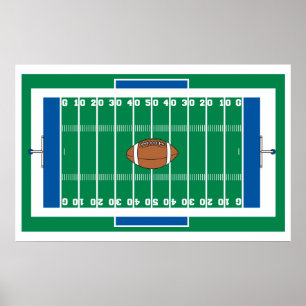 grid iron football field graphic poster