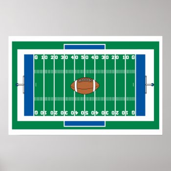 Grid Iron Football Field Graphic Poster by sports_shop at Zazzle