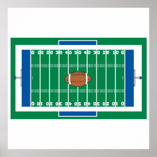 grid iron football field graphic poster