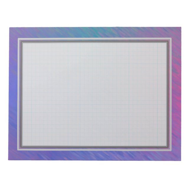 Grid Lined Blue Plasma Rain 8.5x11 Note Pad (Front)