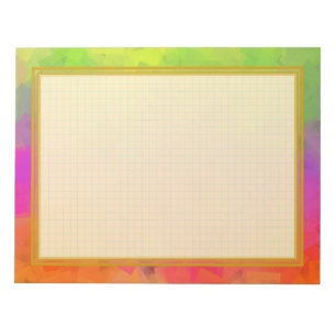 Grid Lined Colorful Gemstones 8.5x11 Note Pad