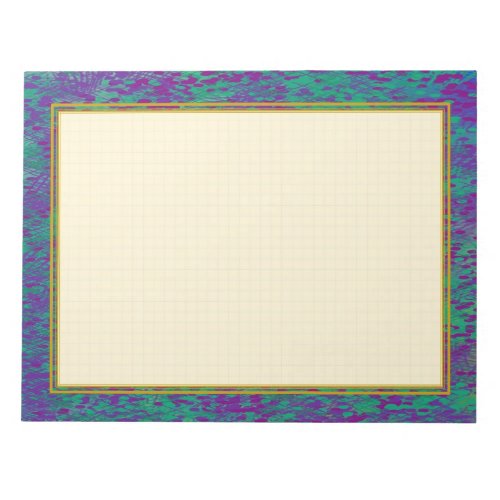 Grid Lined Purple Teal Large Note Pad