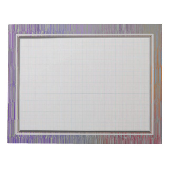 Grid Lined Silver 8.5x11 Note Pad (Front)