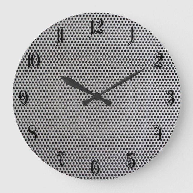 Grid metal pattern large clock (Front)