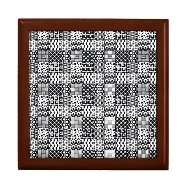 Grid of Black-and-White Geometric Patterns, 01 Gift Box (Front)